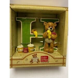 Vintage Gund Thinking Of You Letter H Teddy Bear Display Figurine 1998